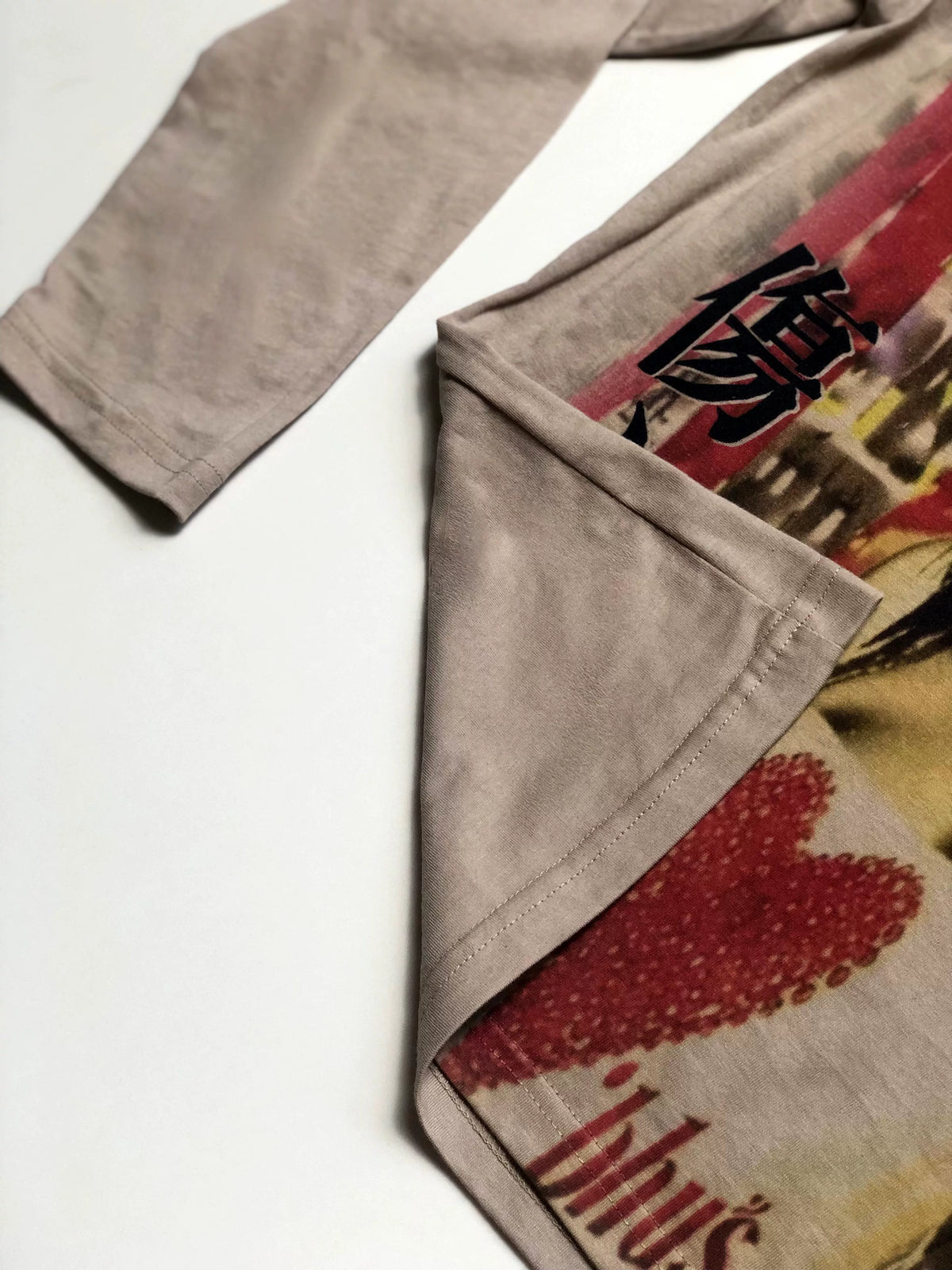 Y2k Japanese Punk Style "sad Angel" Brown Long Sleeve T-Shirt