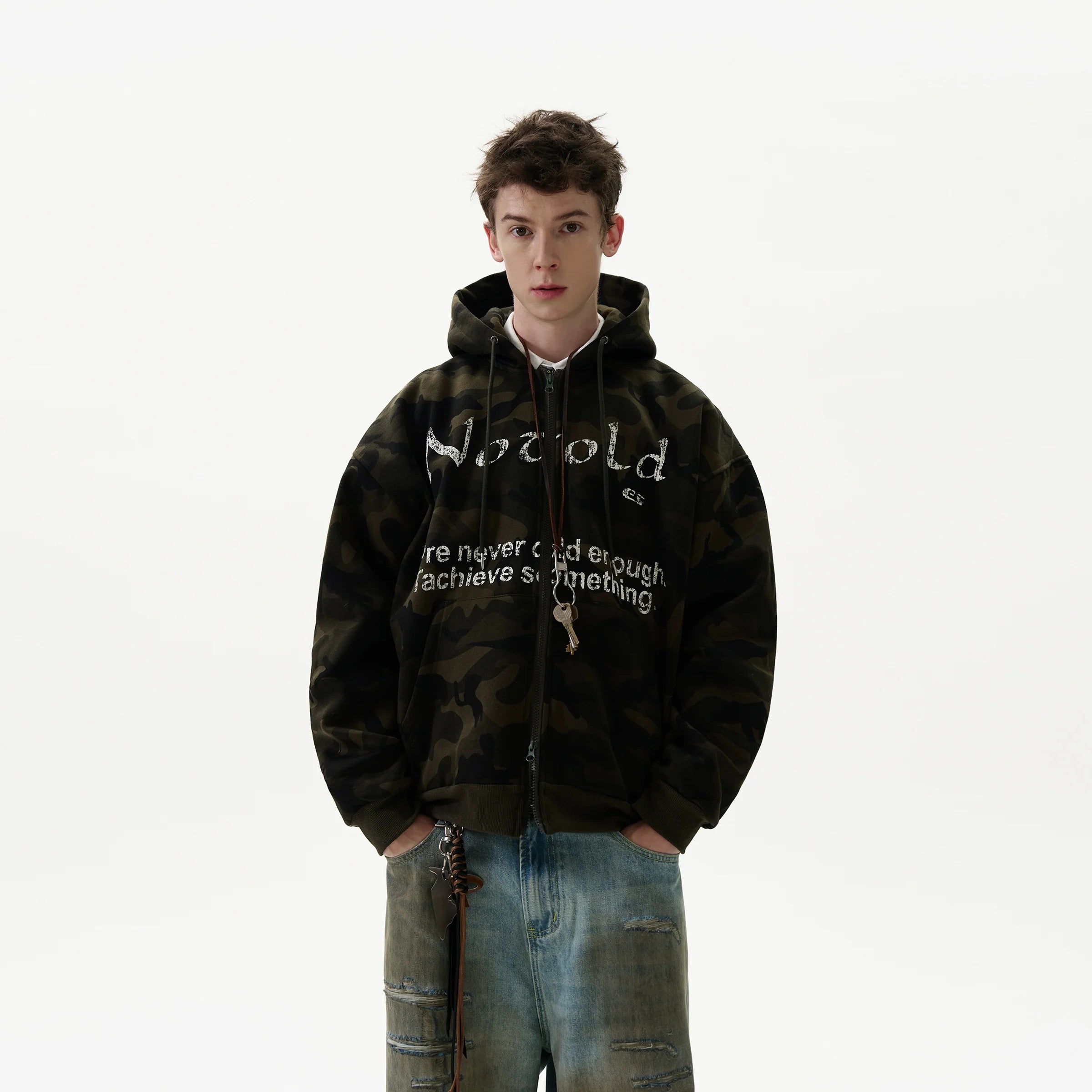 Retro Camouflage Hooded Sweatshirt