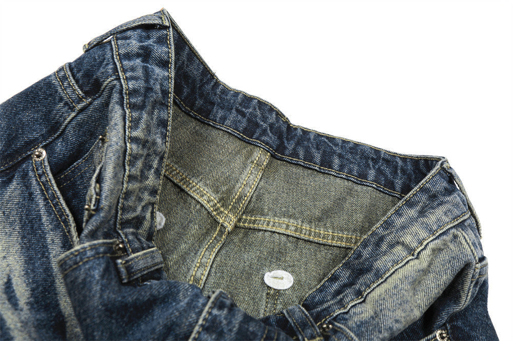 Washed Wide-Leg Jeans - Denim Pants