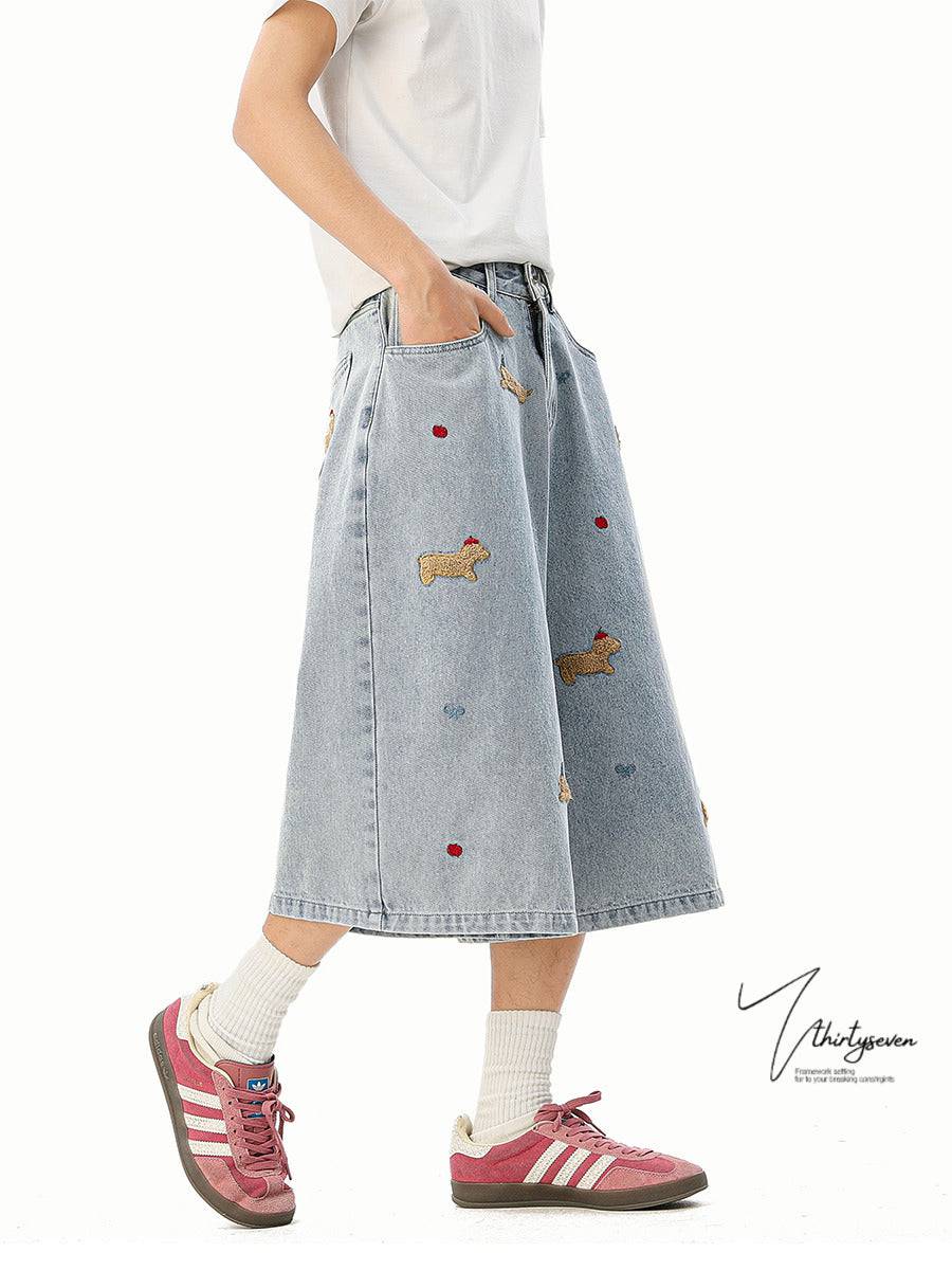 Short en jean brodé Toys