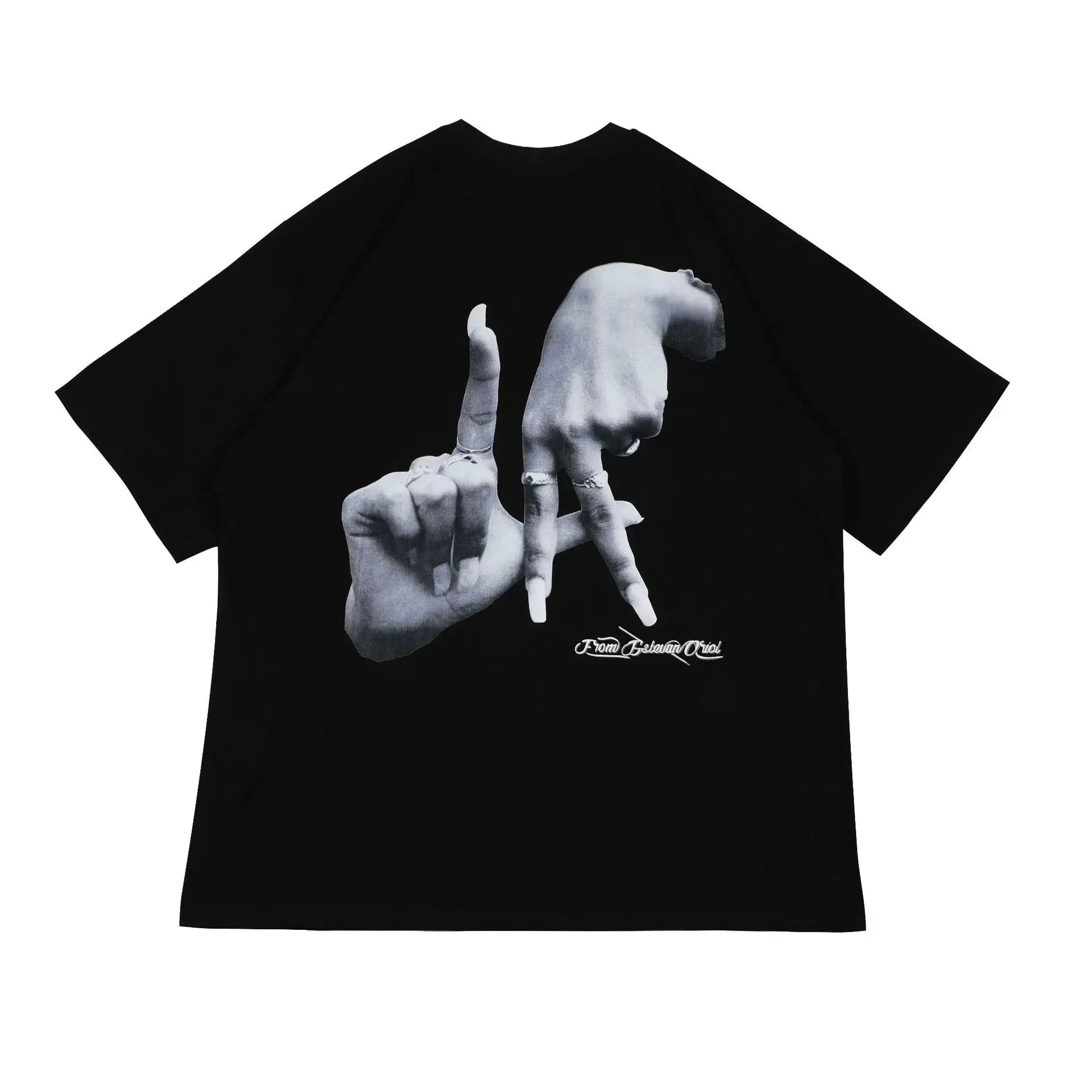 Hand Gesture Graphic Printed T-shirt - MADXMARX