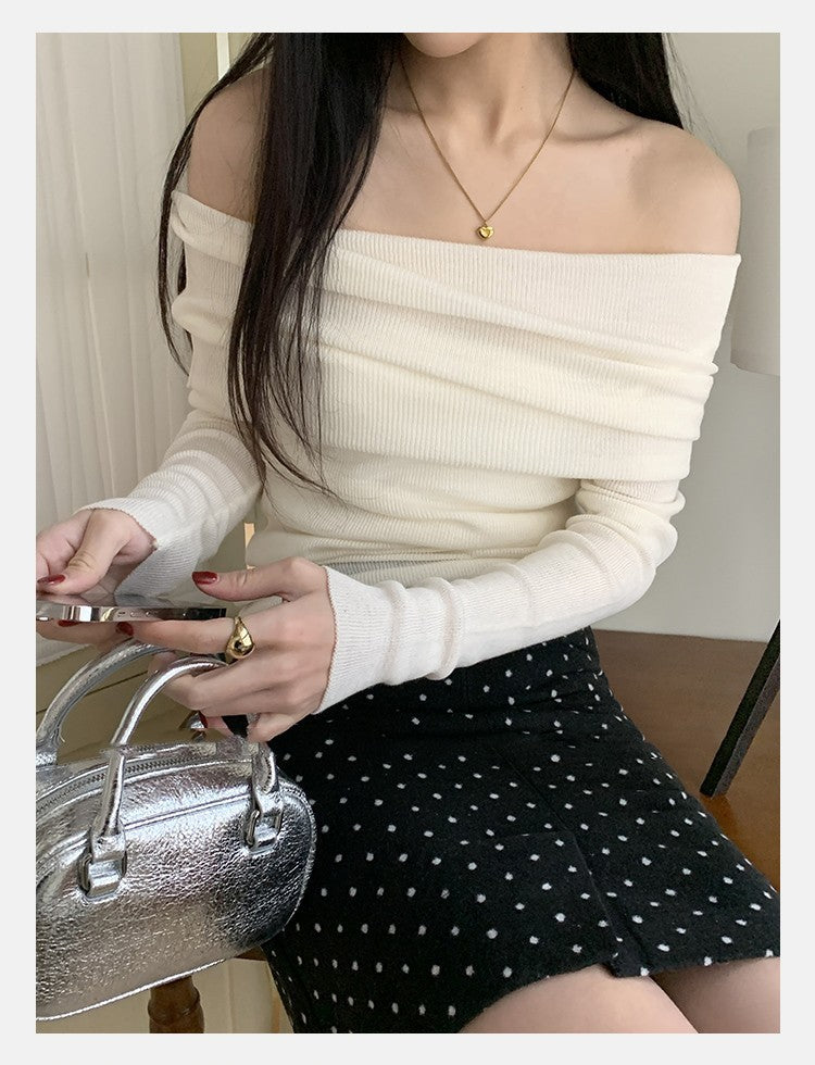Basic One-Shoulder Knit Sweater
