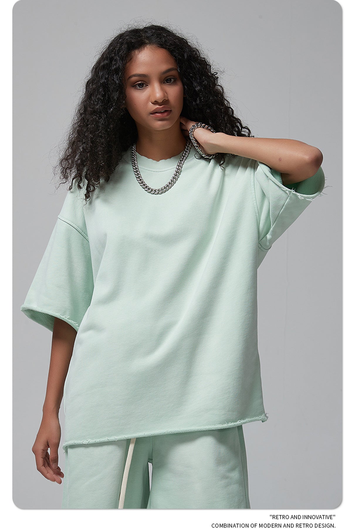 Oversize Spray-dyed Short-sleeve T-shirt & Spray-dyed Short Sweatpants Setup