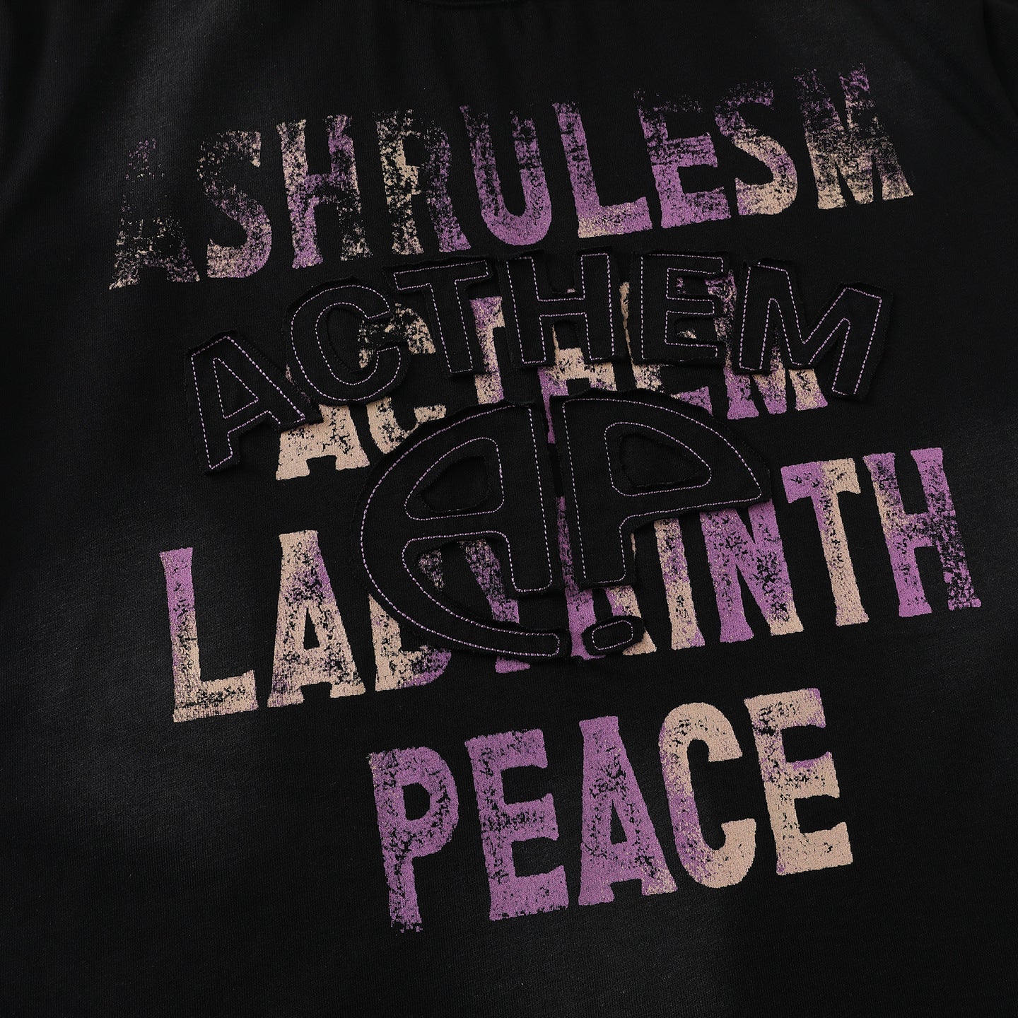 Dirty Dye Letter Print Short Sleeve T-Shirt