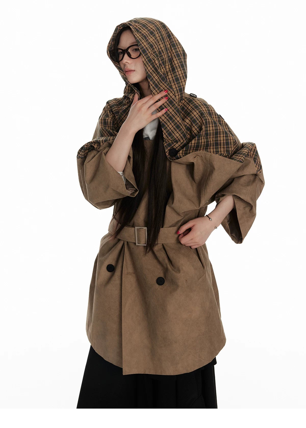Textured Hooded Lining Jacket