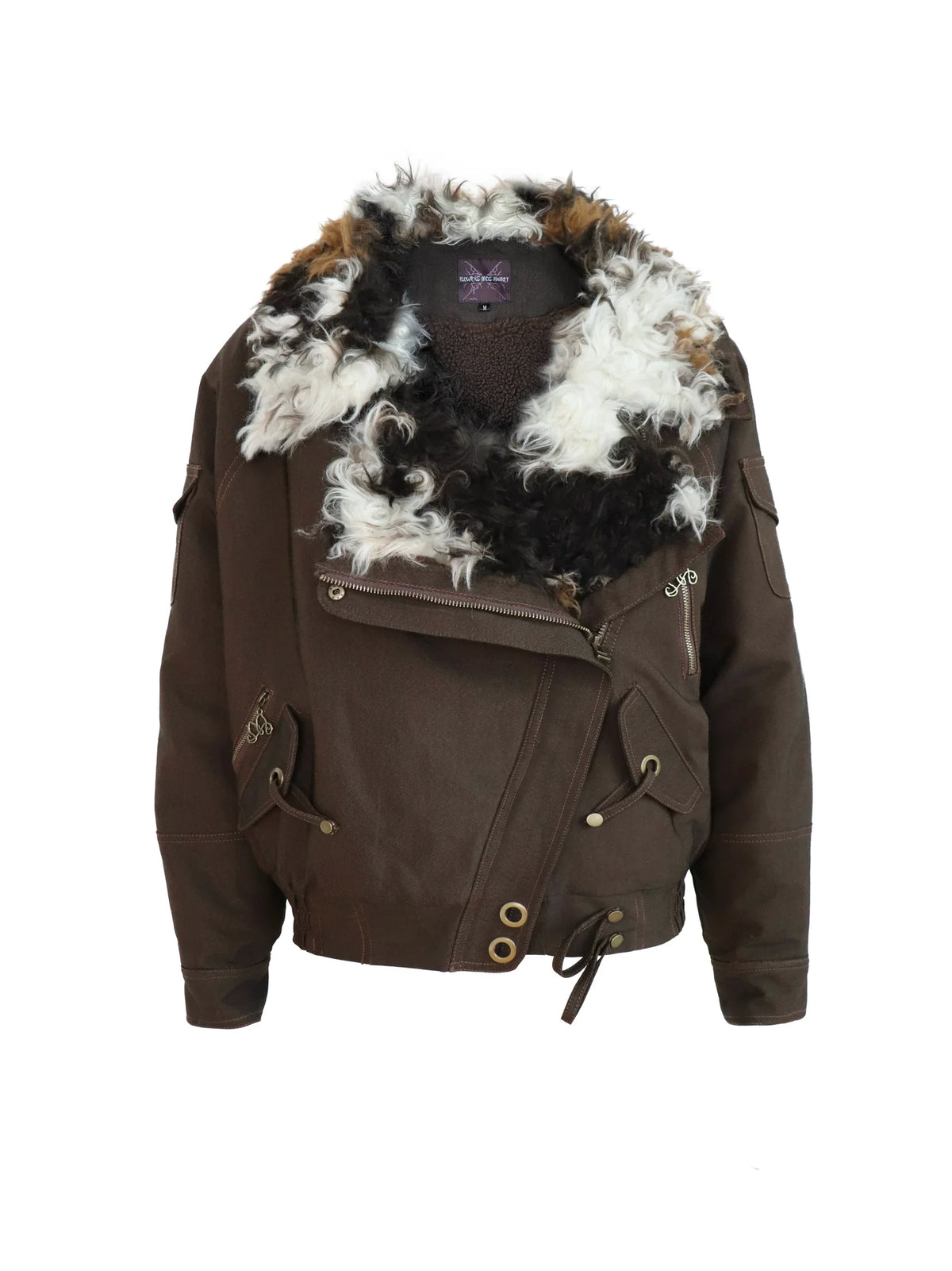 Animal Design Thick Sherpa Oversize Jacket