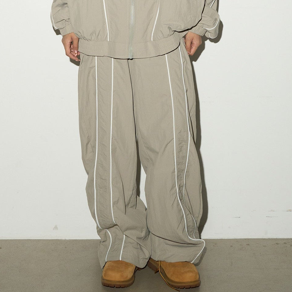 Line Detail Lightweight Quick-Dry Oversize Jacket & Wide Leg Pants Setup