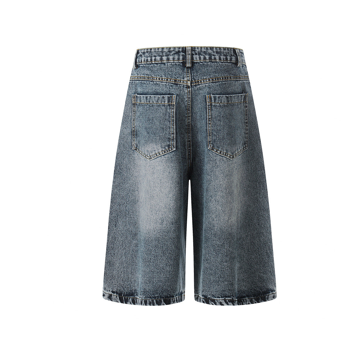 Washed Rhinestone Denim Wide Leg Jort