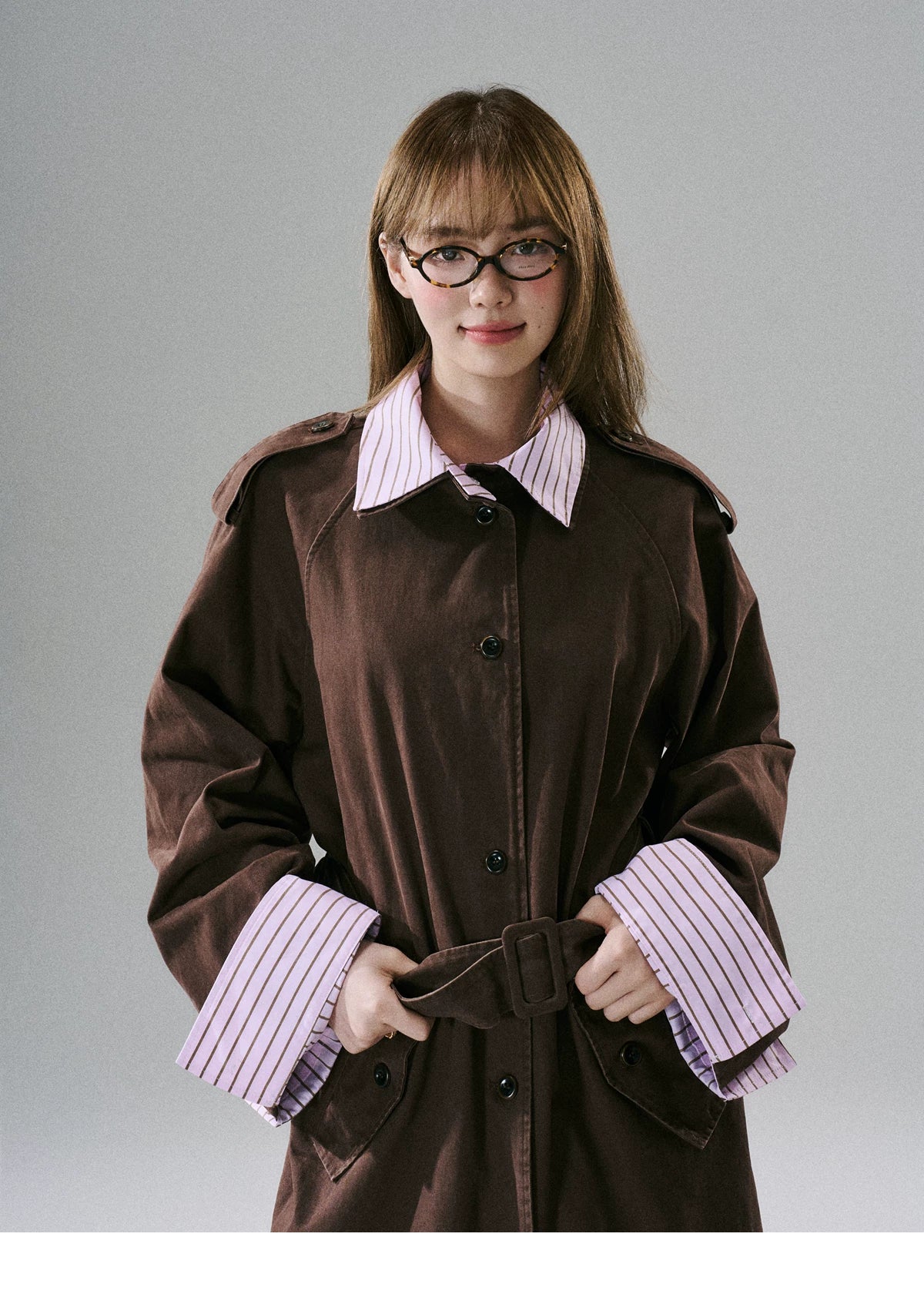 Detachable Rose-Fenced Girl's Trench Coat