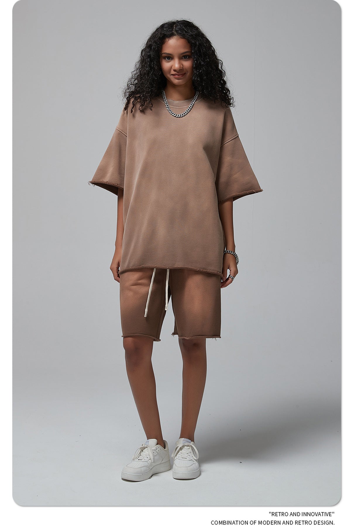 Oversize Spray-dyed Short-sleeve T-shirt & Spray-dyed Short Sweatpants Setup
