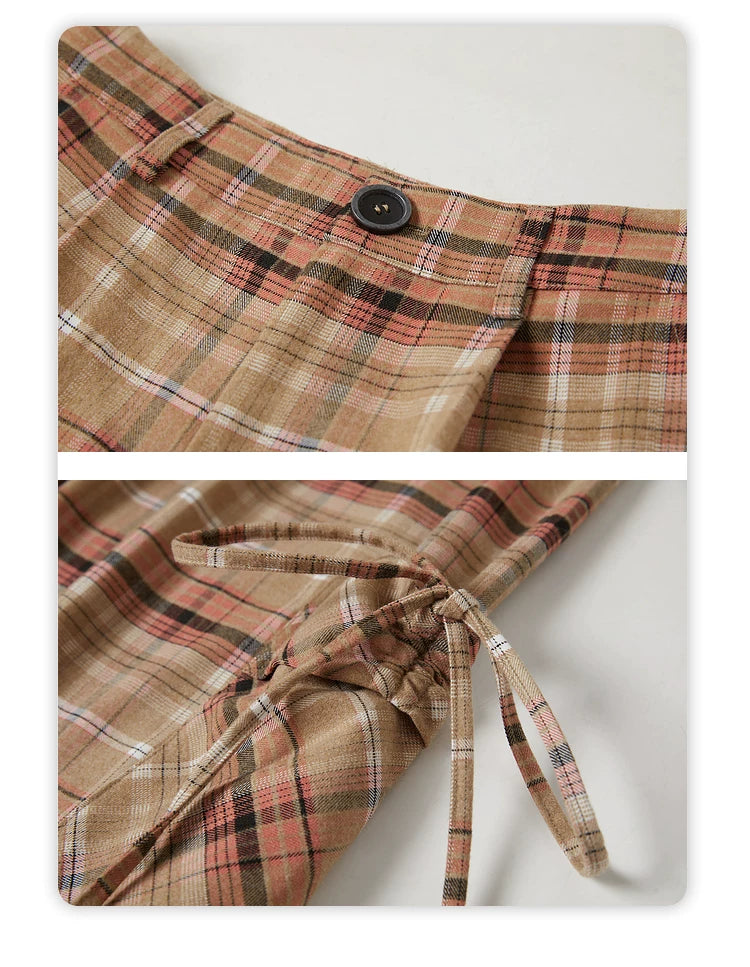 Plaid Wide-Leg Pants