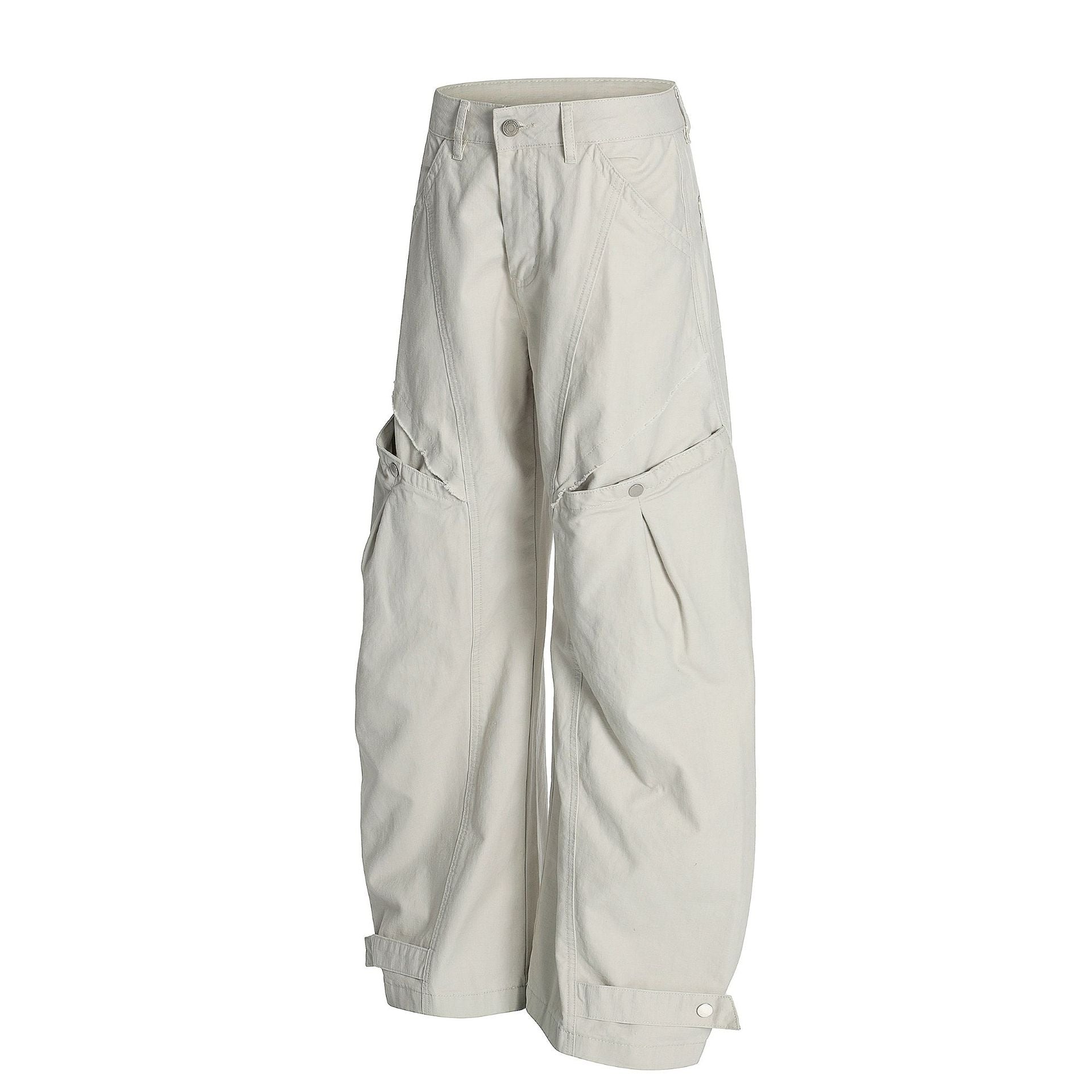 Curved Panel Wide Leg Pants