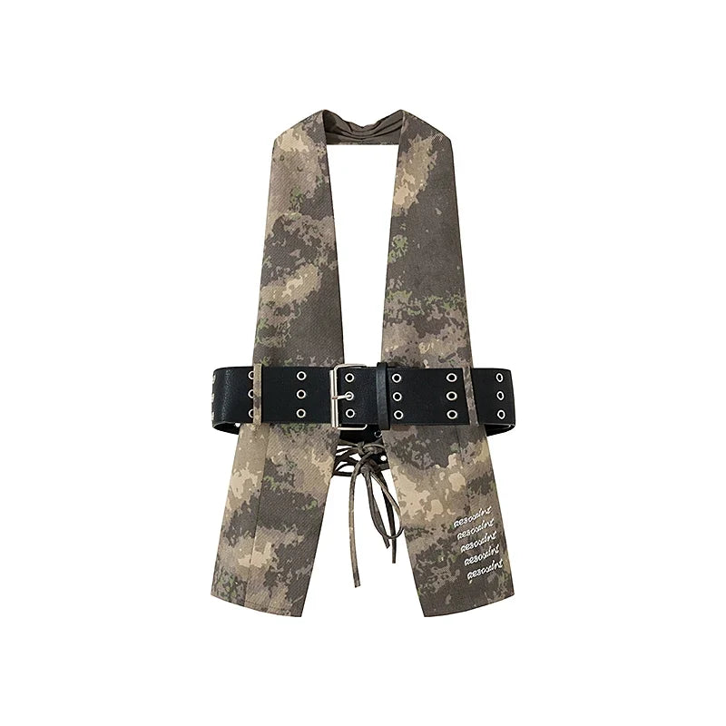 Camouflage Backless Vest & Adjustable Belt
