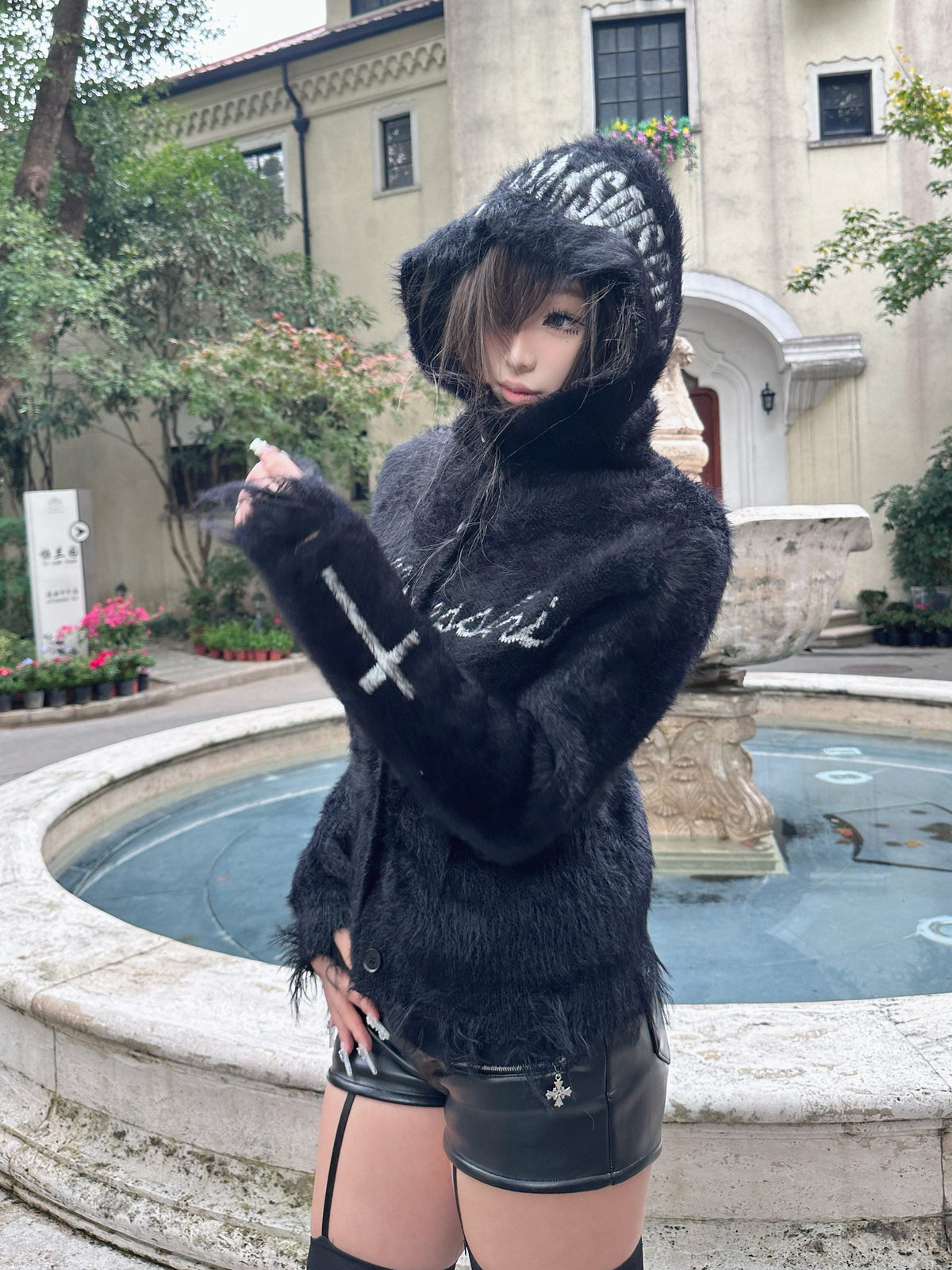 Thick Fake Mink Fur Hooded Short Jacket