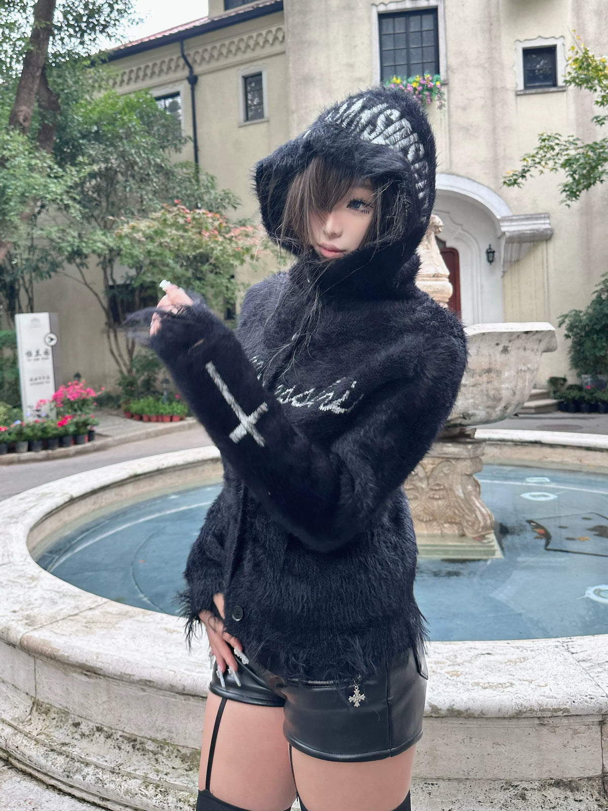 Thick Fake Mink Fur Hooded Short Jacket