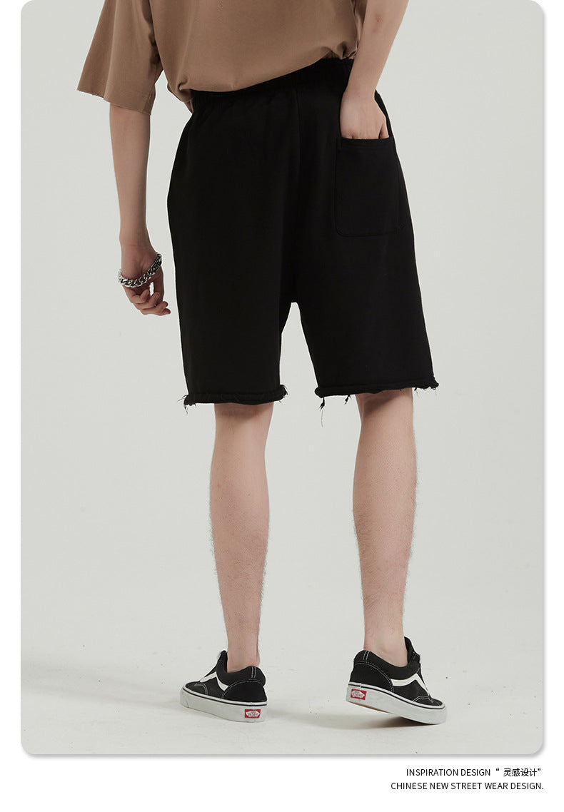 Washed Vintage Raw Edge Short Sweatpants