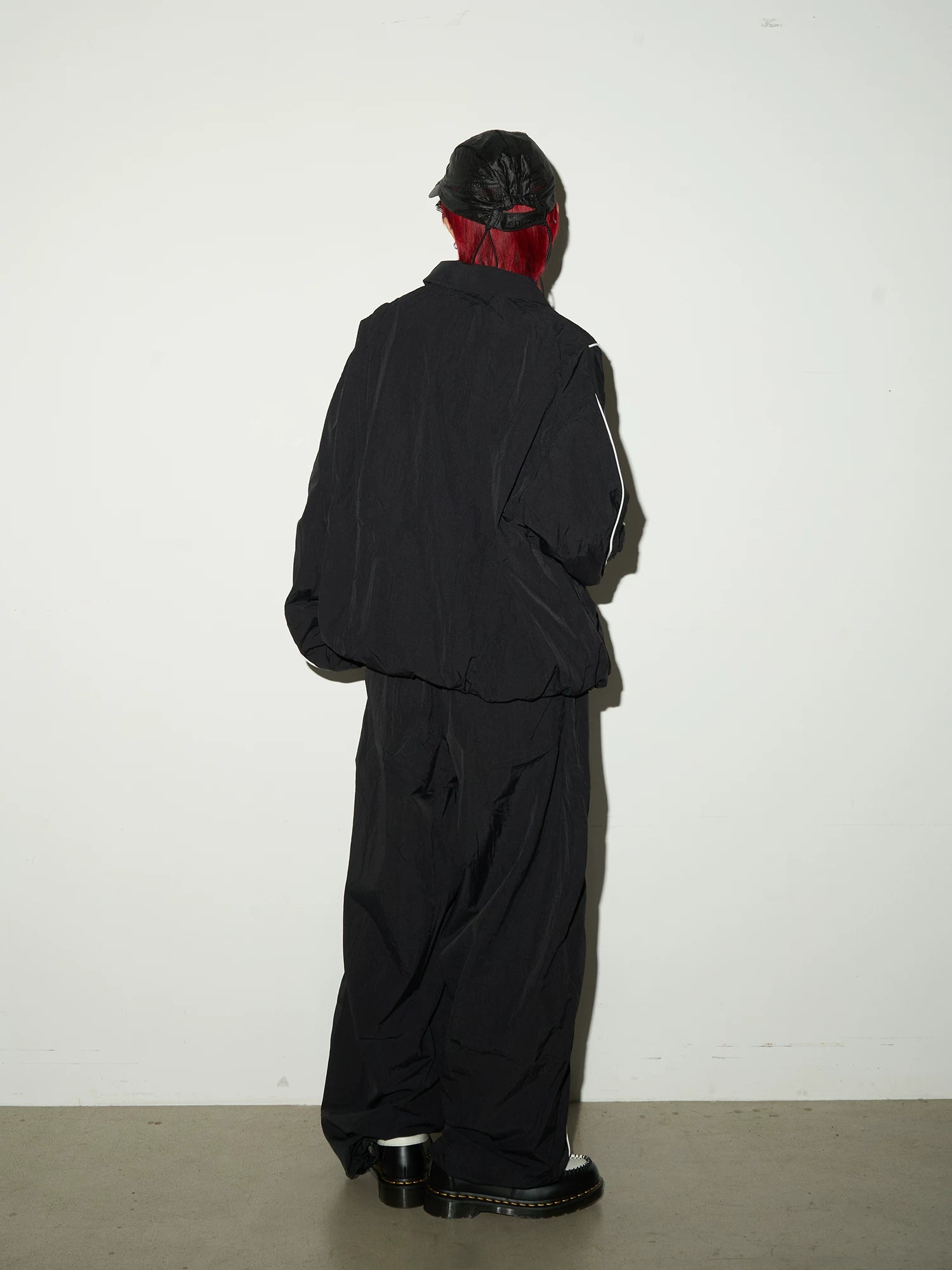 Line Detail Lightweight Quick-Dry Oversize Jacket & Wide Leg Pants Setup