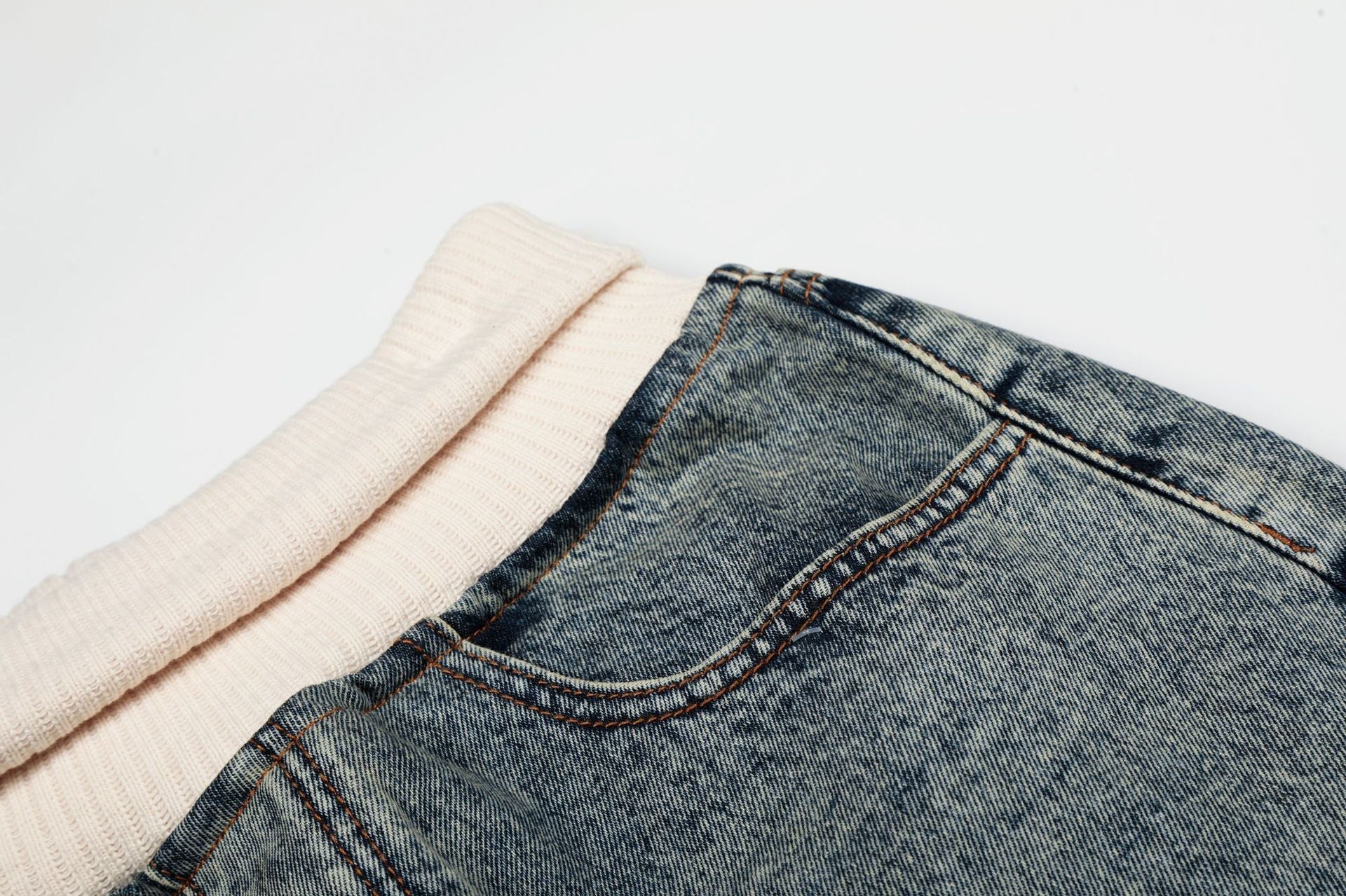 Deconstruction Patchwork Wide Leg Denim Jeans