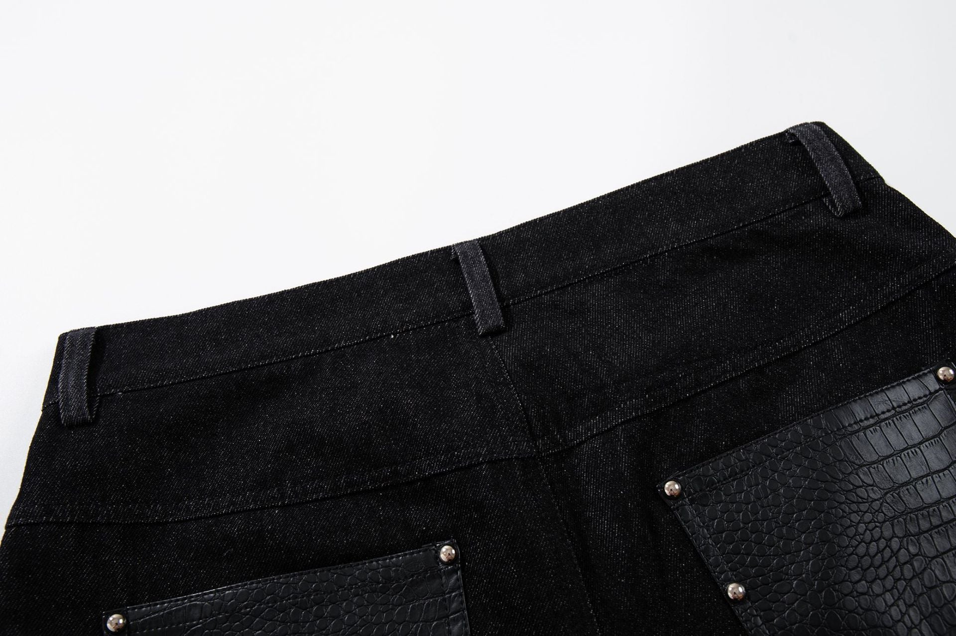 Python Pattern Rivet Denim Jort