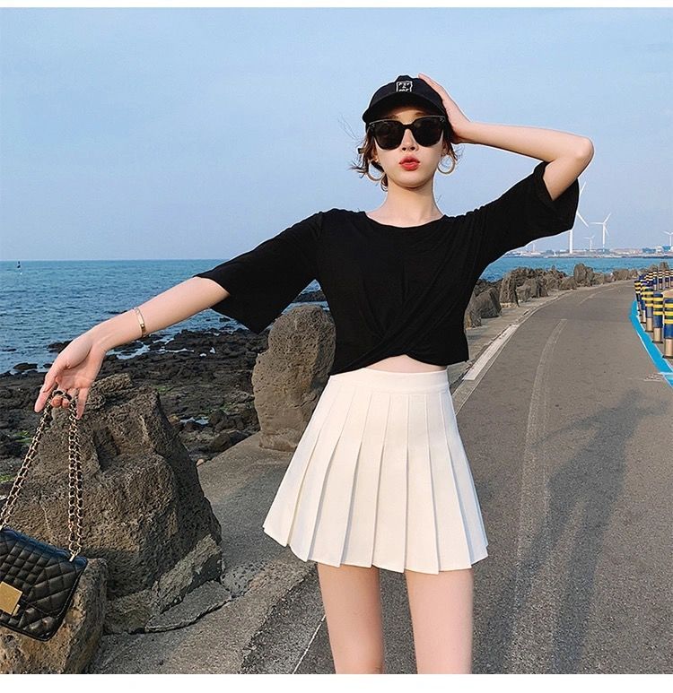 High Waist Pleated Skirt