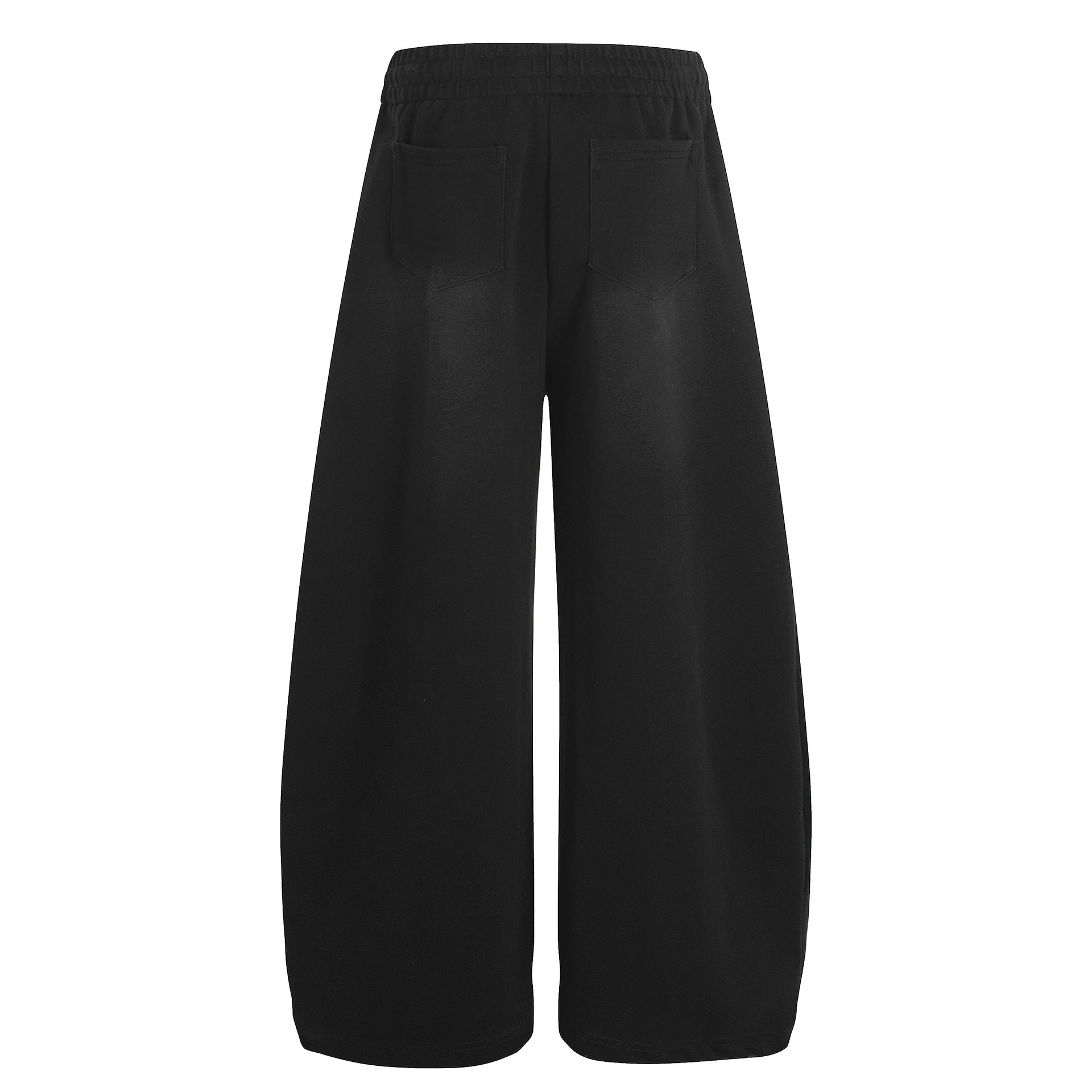 Letter Print Deconstruction Wide Leg Barrel Sweatpants