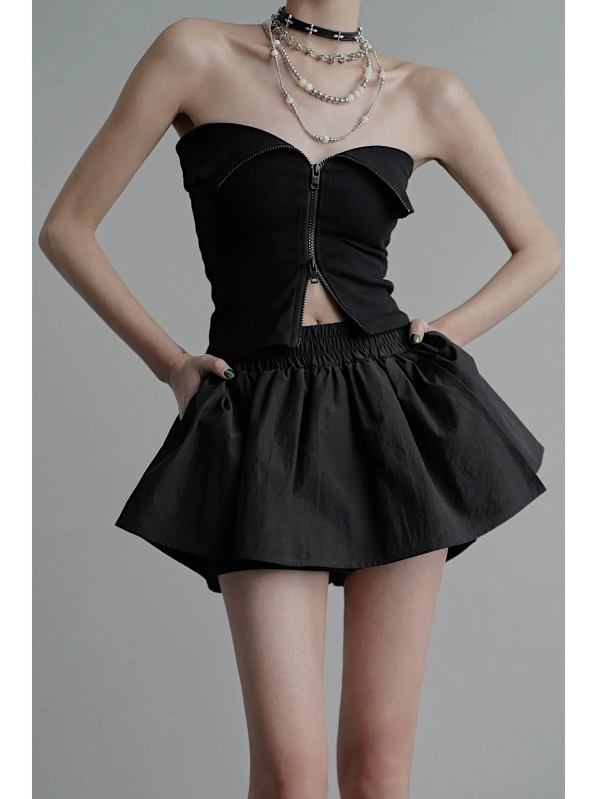 Fake Layered Culotte Skirt