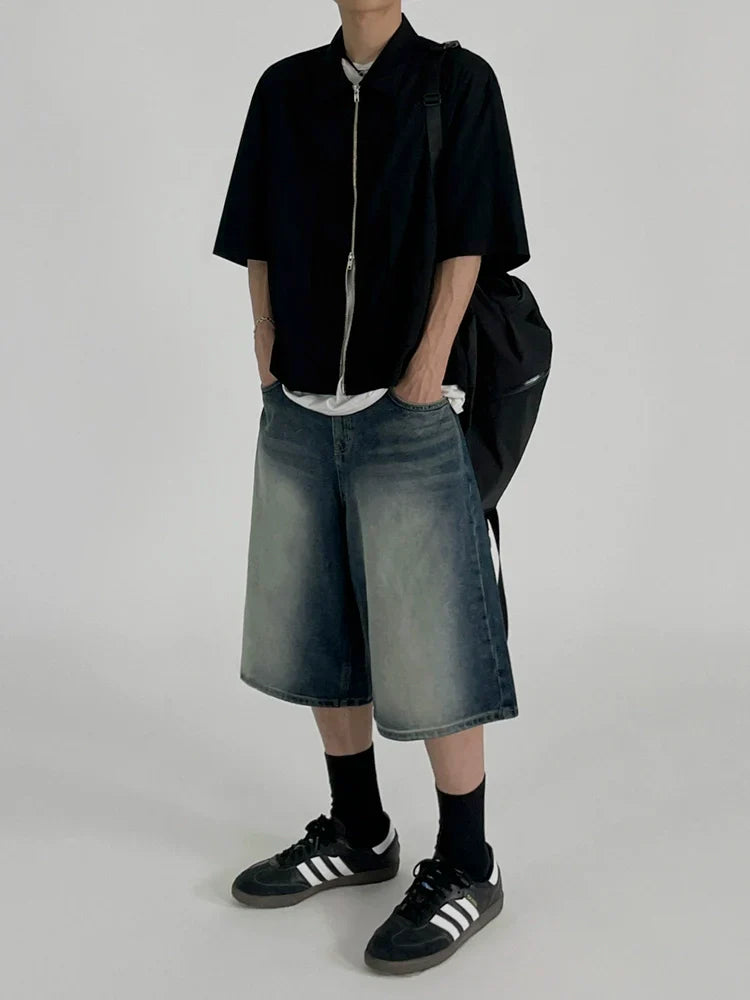 Washed Wide Leg Short