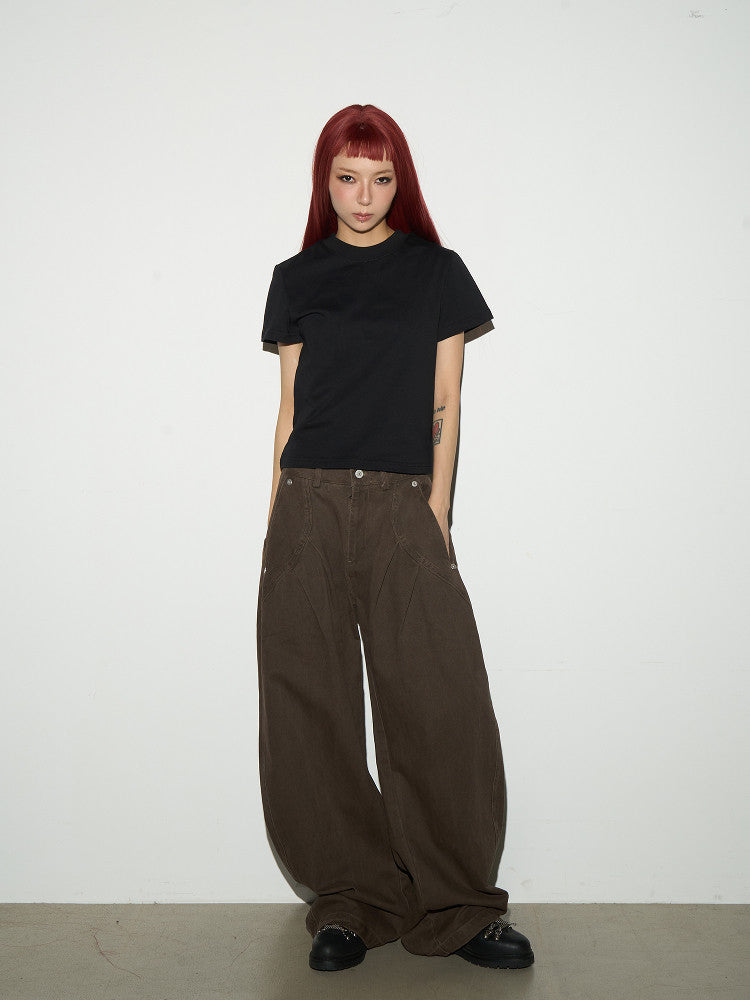 Plain Fitted Short Sleeve T-Shirt