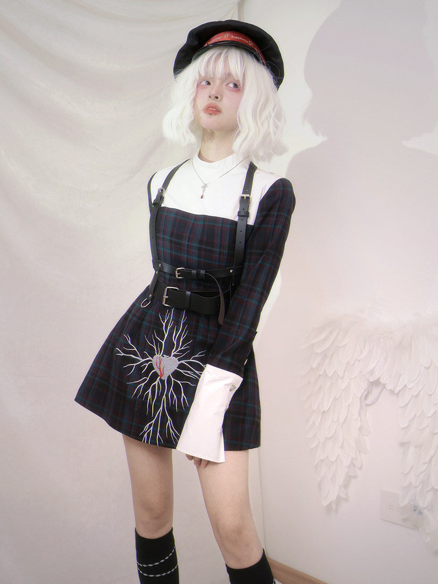 Bicolor Patchwork Long Sleeve Dress