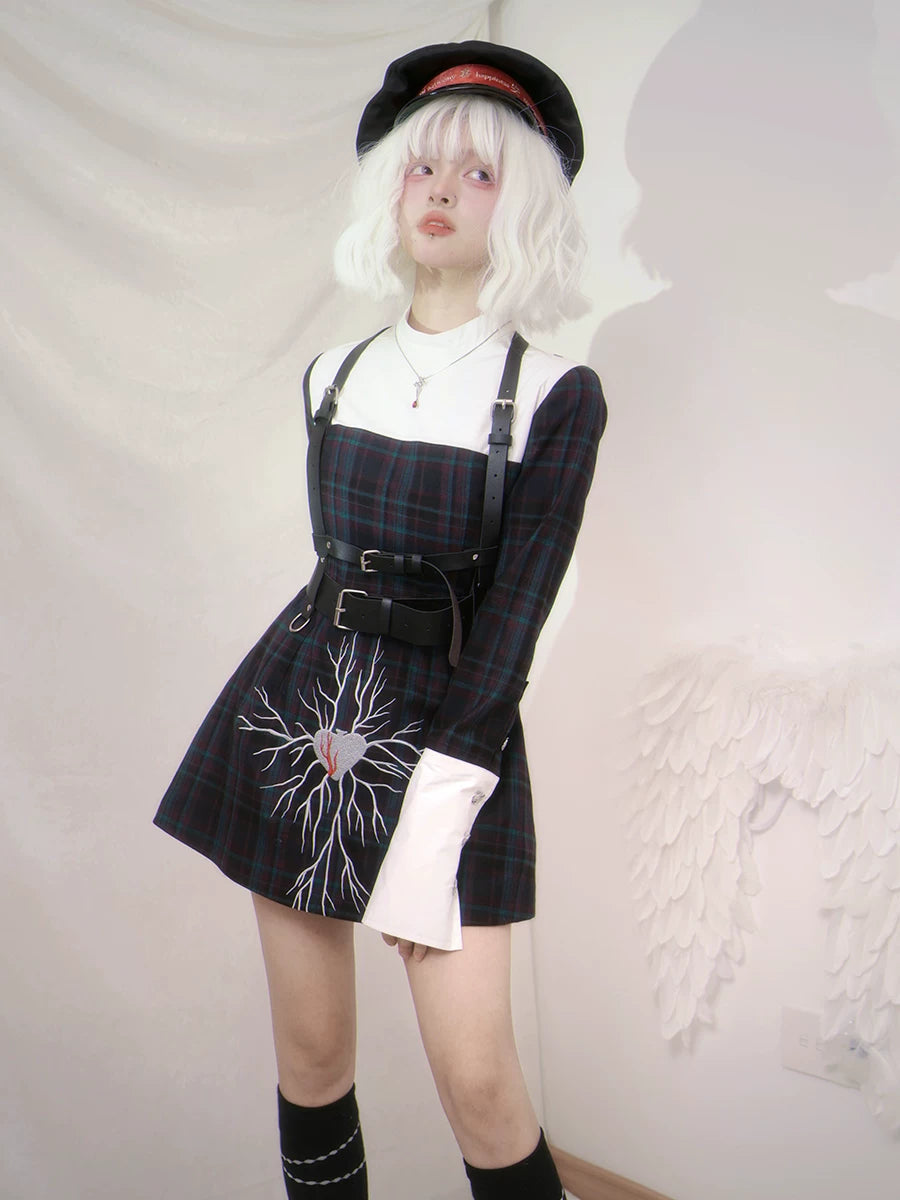 Bicolor Patchwork Long Sleeve Dress