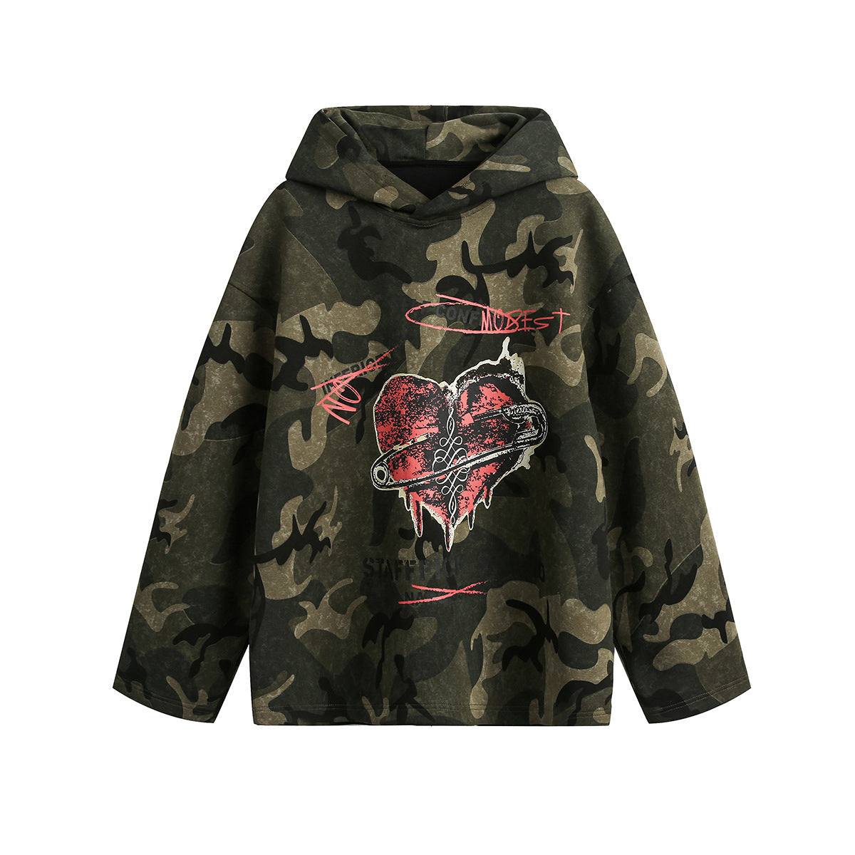 Camouflage Pierced Heart Hoodie