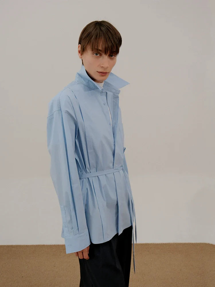 Camicia a maniche lunghe con cintura