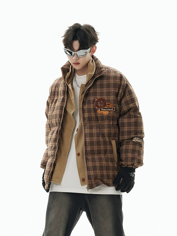 Chaqueta bomber extragrande a cuadros