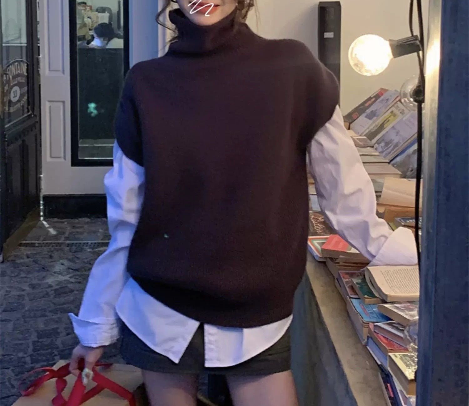 Turtle Neck Sleeveless Vest