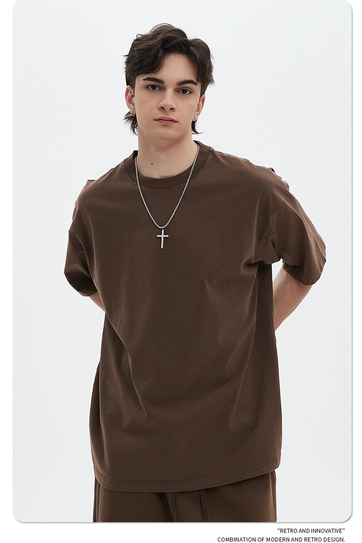 Oversize Washed Short-sleeve-T-shirt & Washed Short Sweatpants Setup