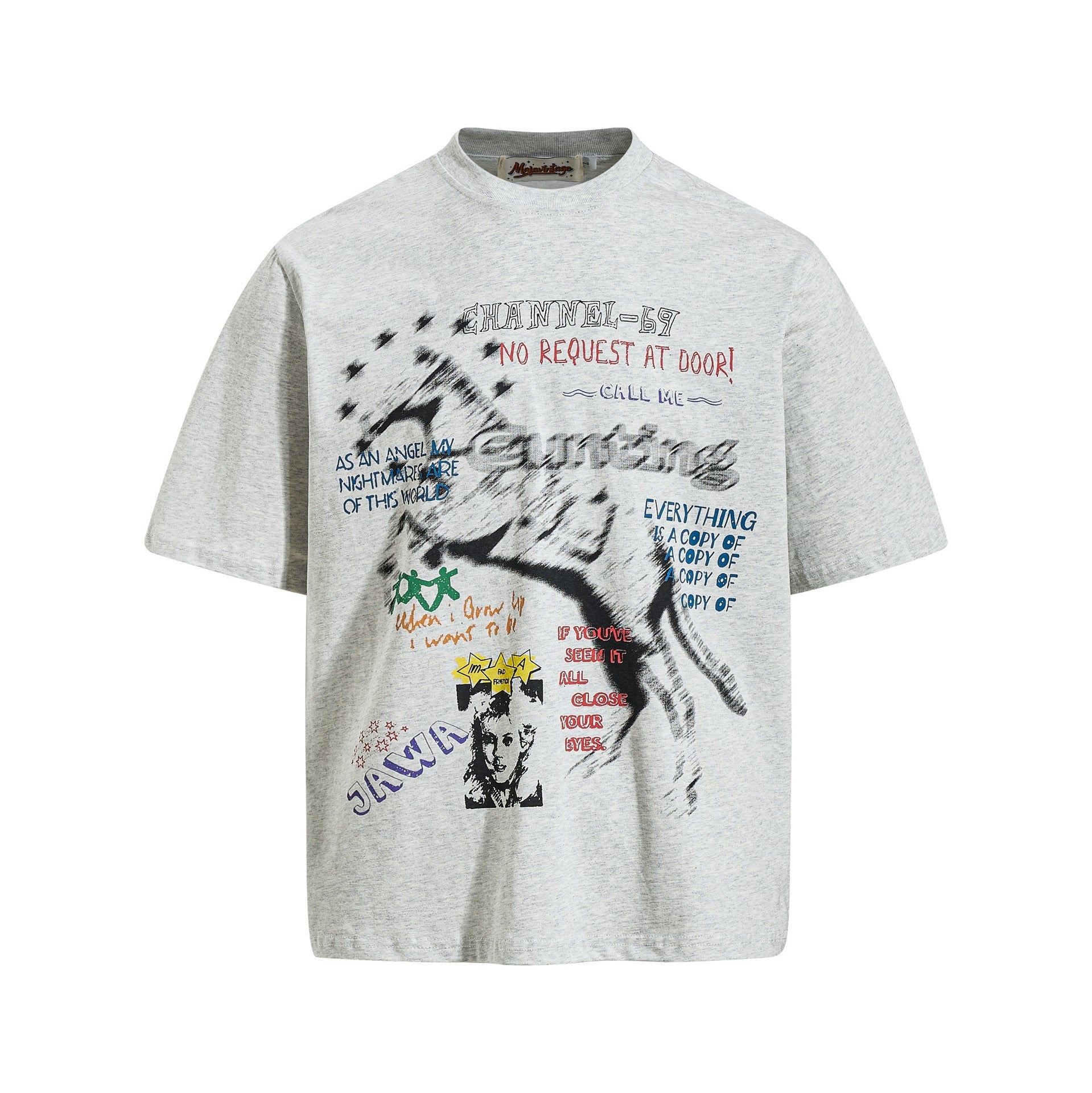 Illustration Letter Print Short Sleeve T-Shirt