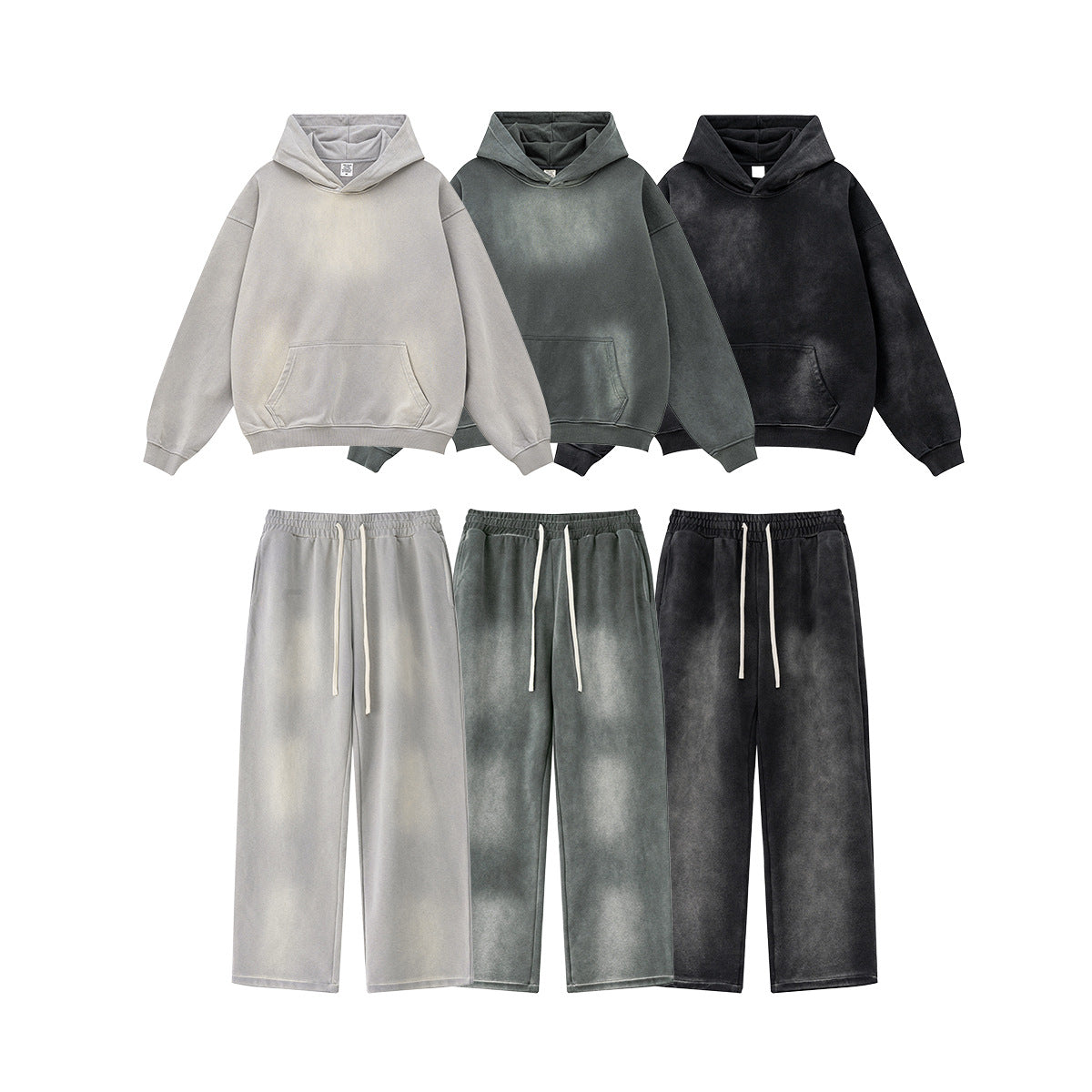 Gradient Oversize Hoodie & Straight Sweatpants Setup