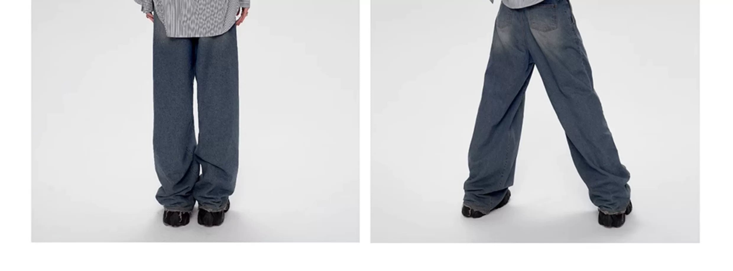 Blue White Stripe Oversize College Long Sleeve Shirt
