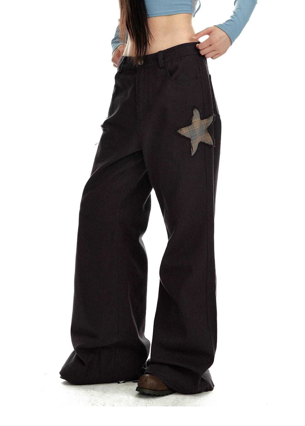 Star Patch Flare Pants