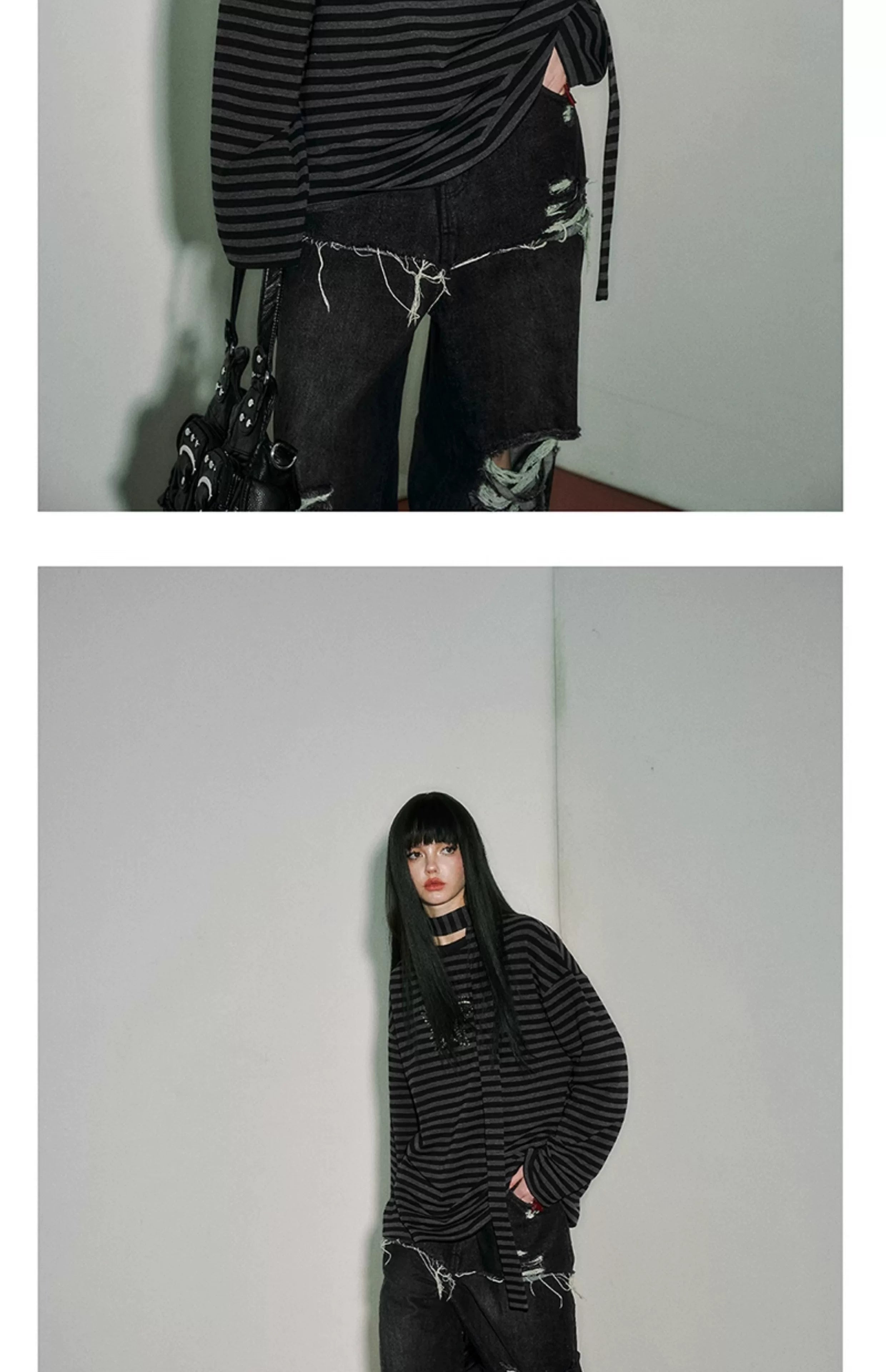 Star Stripe Oversize Long Sleeve T-Shirt & Tank Top