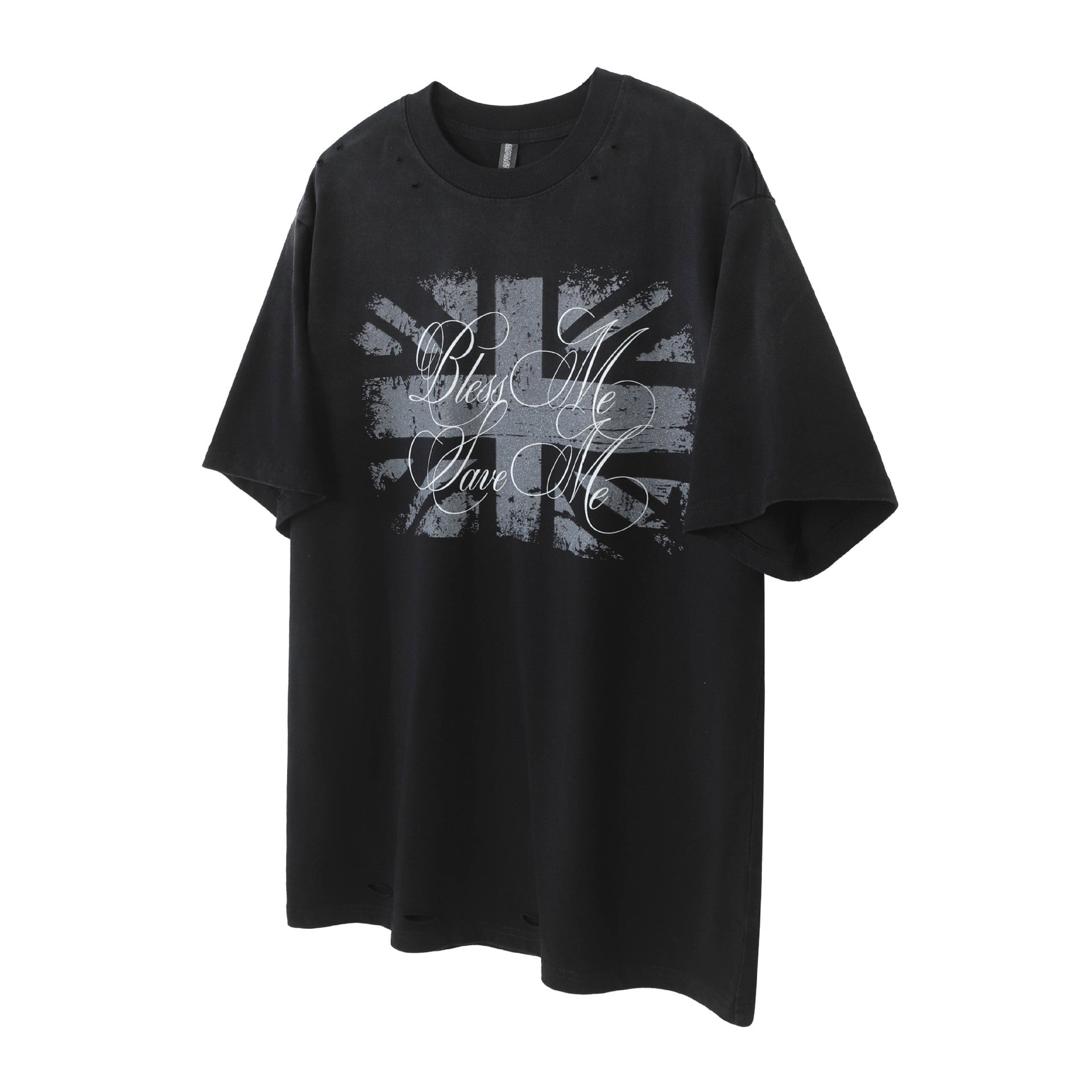 Damage Letter Print Short Sleeve T-Shirt