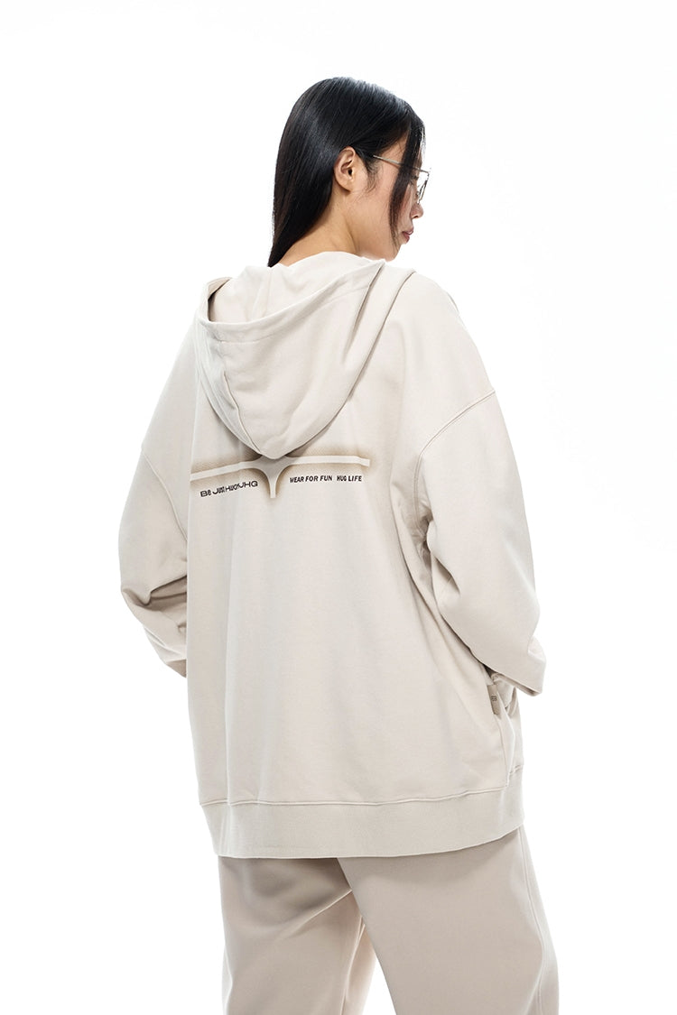 그래피티 디자인 헤비웨이트 지퍼 후드 티셔츠