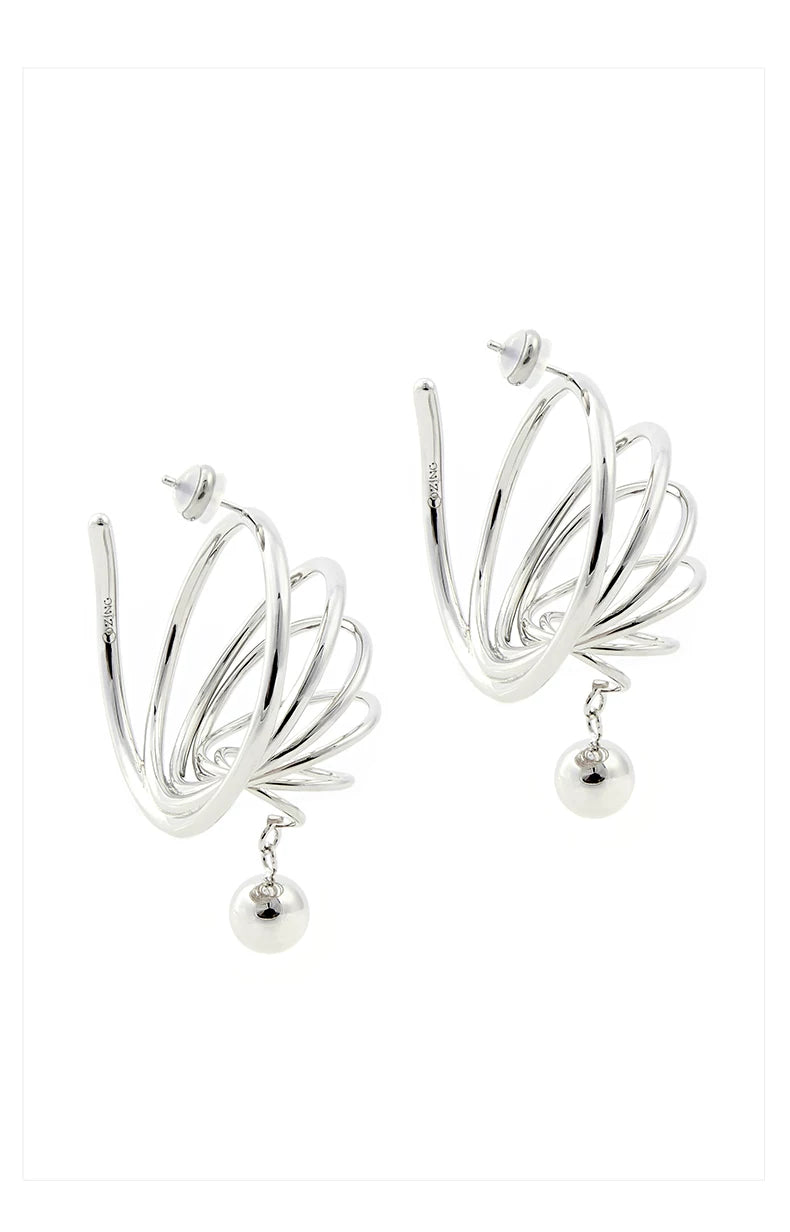 Spiral Circle Earrings