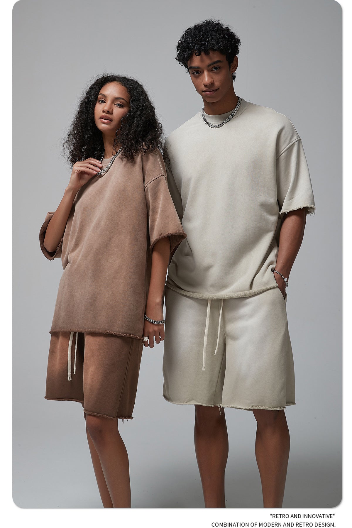 Oversize Spray-dyed Short-sleeve T-shirt & Spray-dyed Short Sweatpants Setup