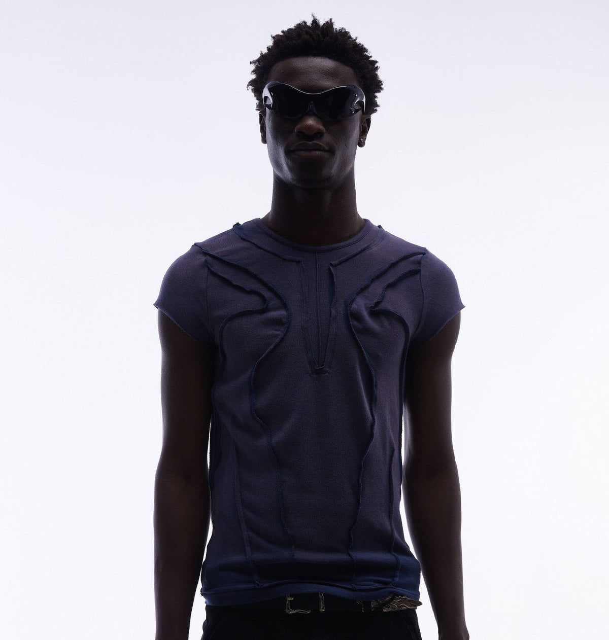 Washed Deconstruction Layered Short Sleeve T-Shirt