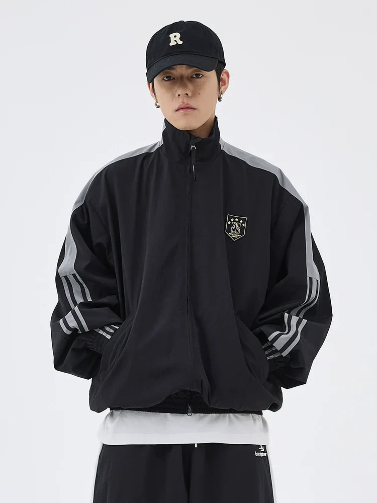 Side Three Bar Loose Sporty Jacket