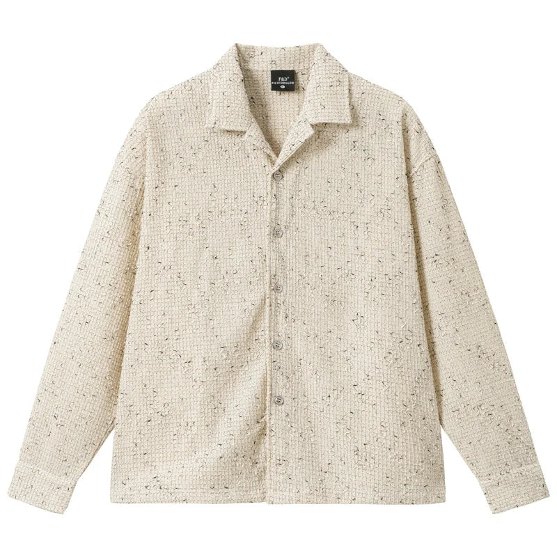Contrast Stitch Oversize Button-Up Turn-Do
