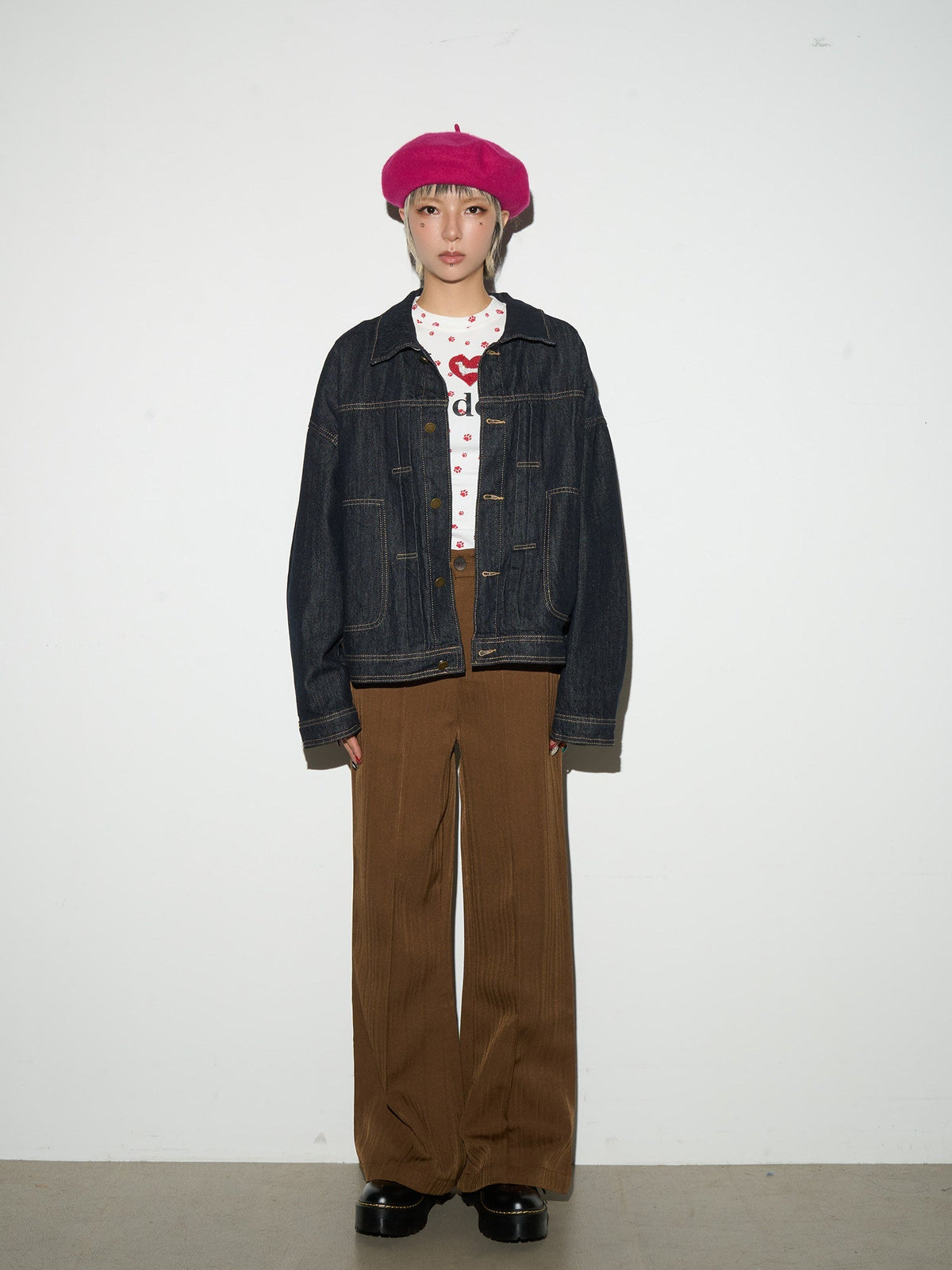 Shoulder-Pad Draped Tailored Jacket & Trousers Setup