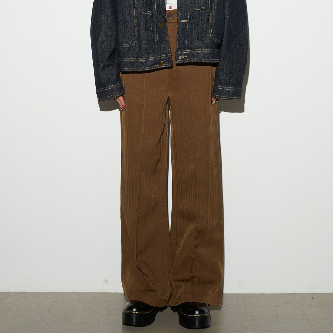 Shoulder-Pad Draped Tailored Jacket & Trousers Setup