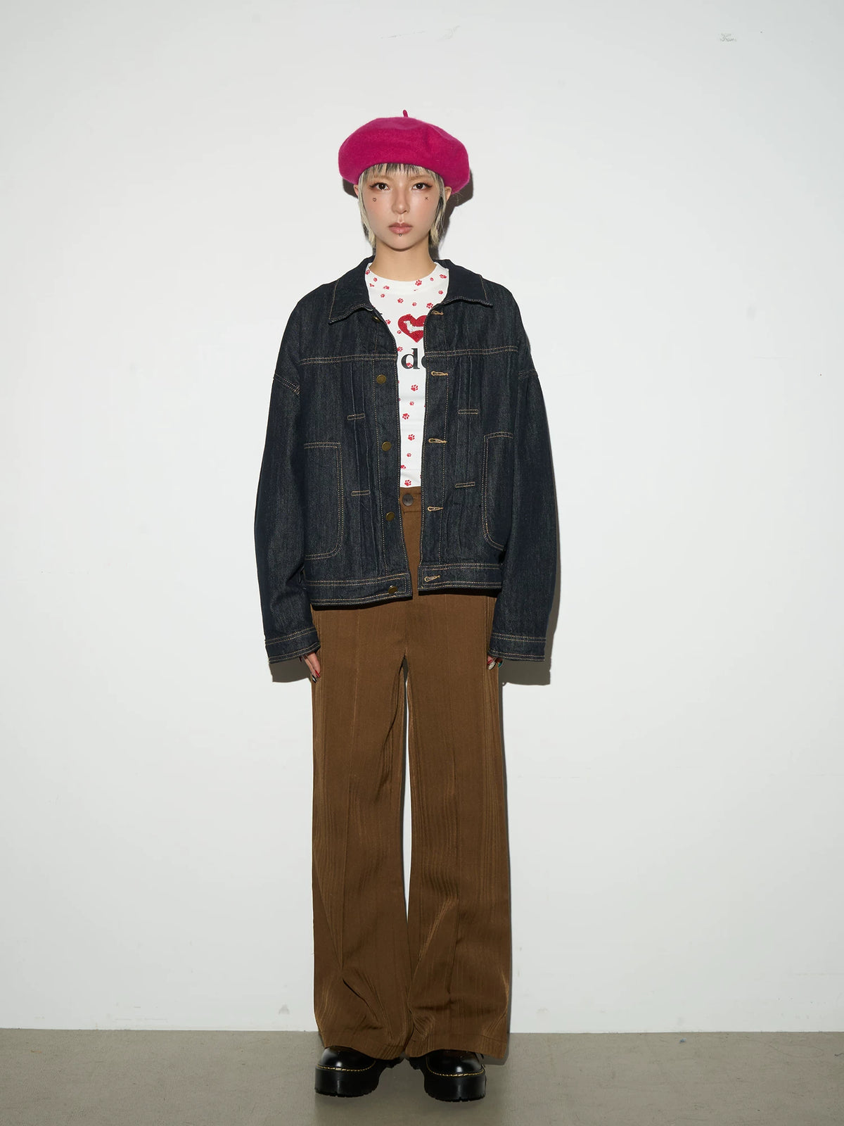 Shoulder-Pad Draped Tailored Jacket & Trousers Setup